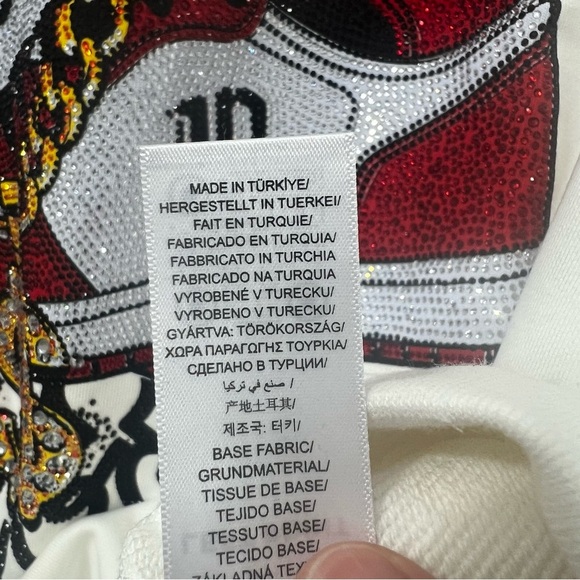 Left Point Sweatshirt Money Sneakers Graffiti Rhinestones Y2K 90s Streetwear 3XL - Picture 14 of 16